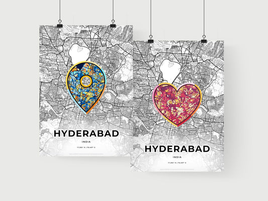 Hyderabad India art print for couples