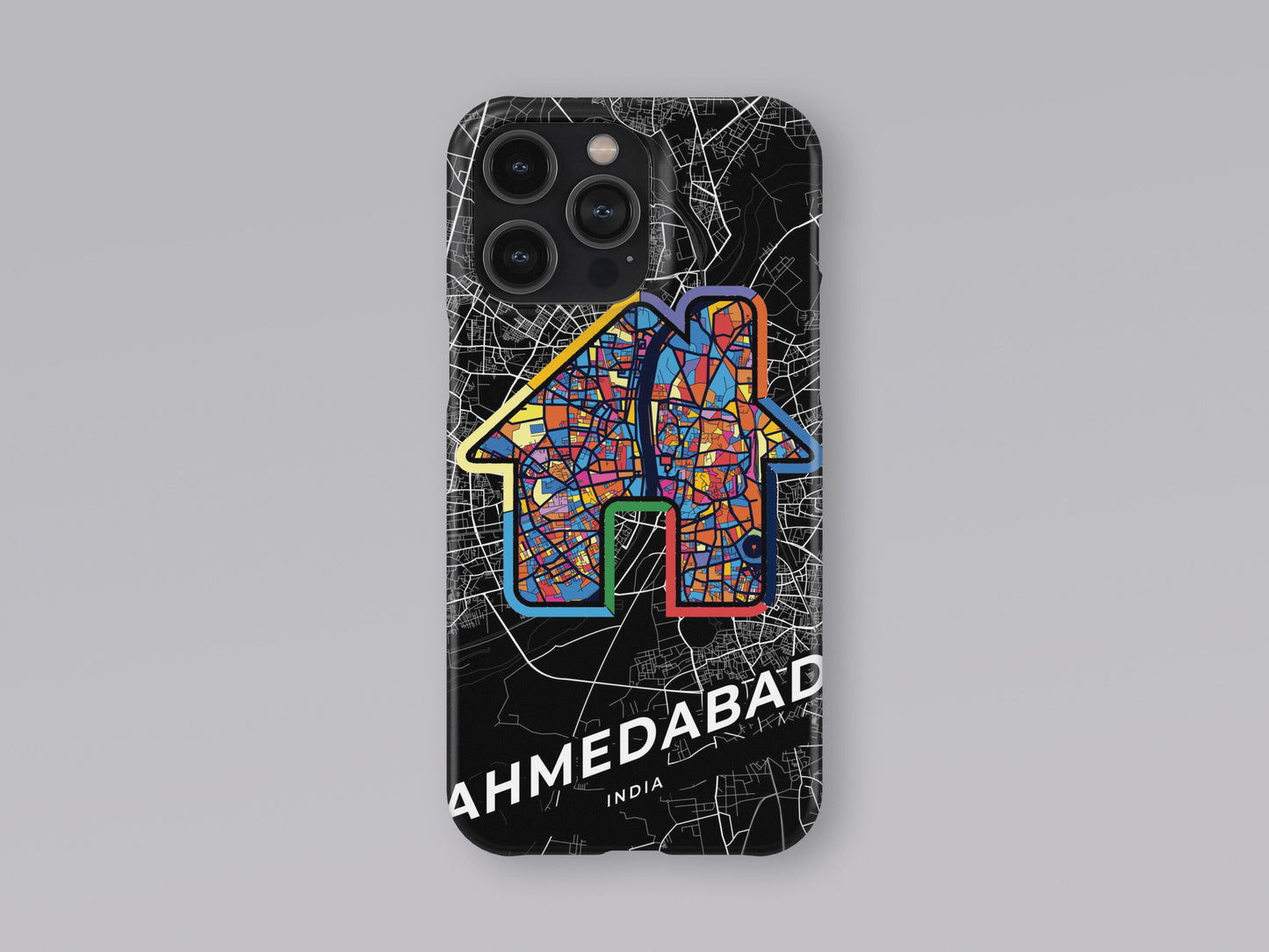 Ahmedabad India slim phone case with colorful icon. Birthday, wedding or housewarming gift. Couple match cases. 3