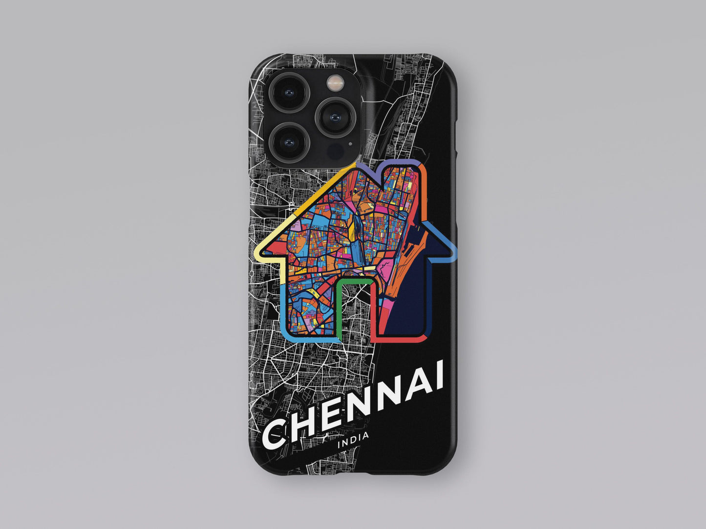 Chennai India slim phone case with colorful icon. Birthday, wedding or housewarming gift. Couple match cases. 3