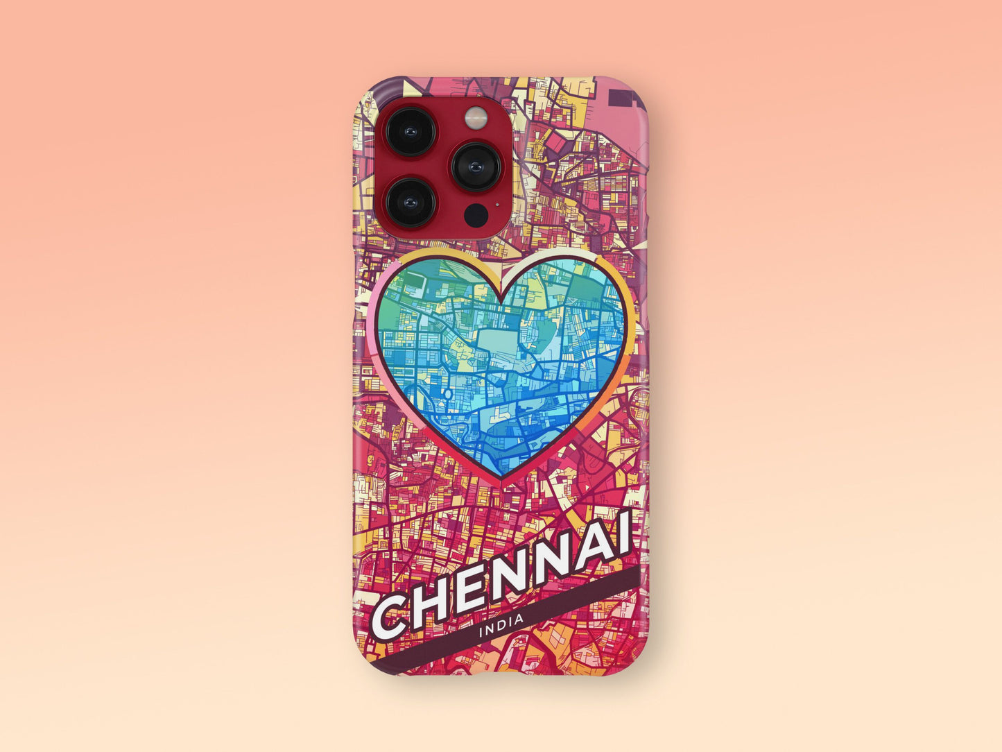 Chennai India slim phone case with colorful icon. Birthday, wedding or housewarming gift. Couple match cases. 2