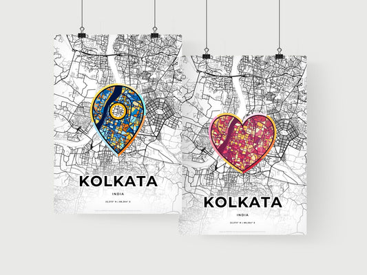 Kolkata India art print for couples