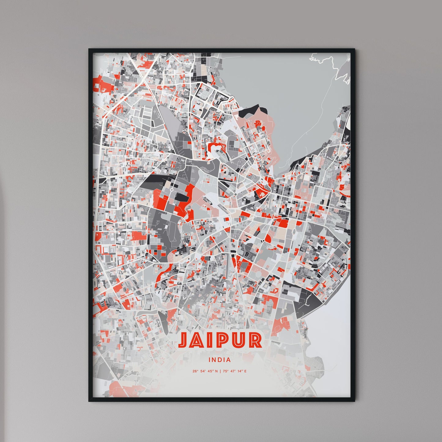 Colorful JAIPUR INDIA Fine Art Map Modern