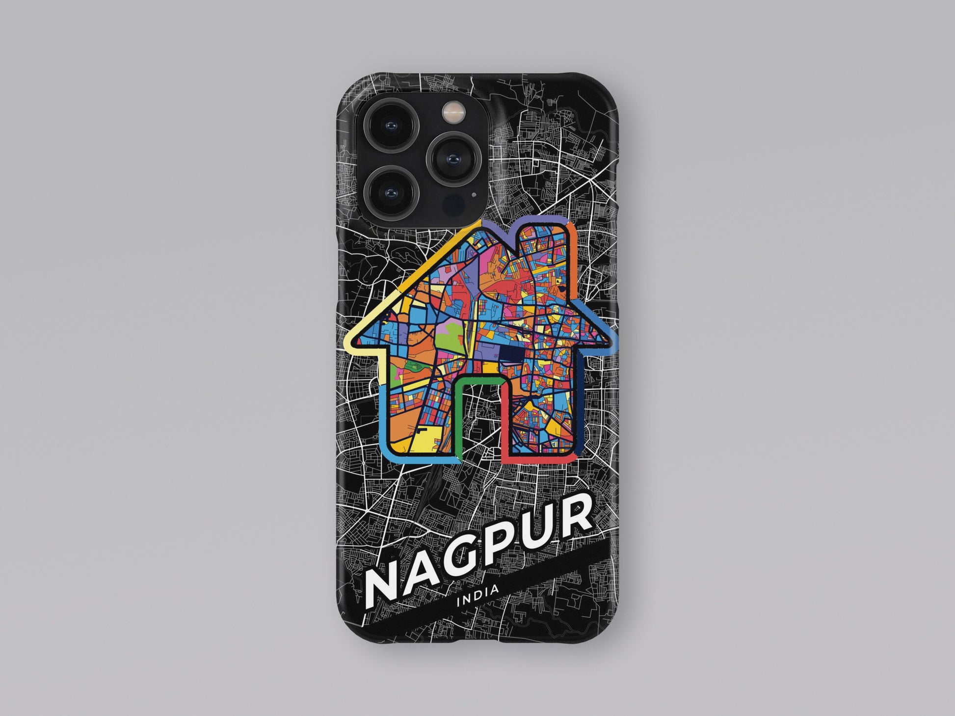 Nagpur India slim phone case with colorful icon 3