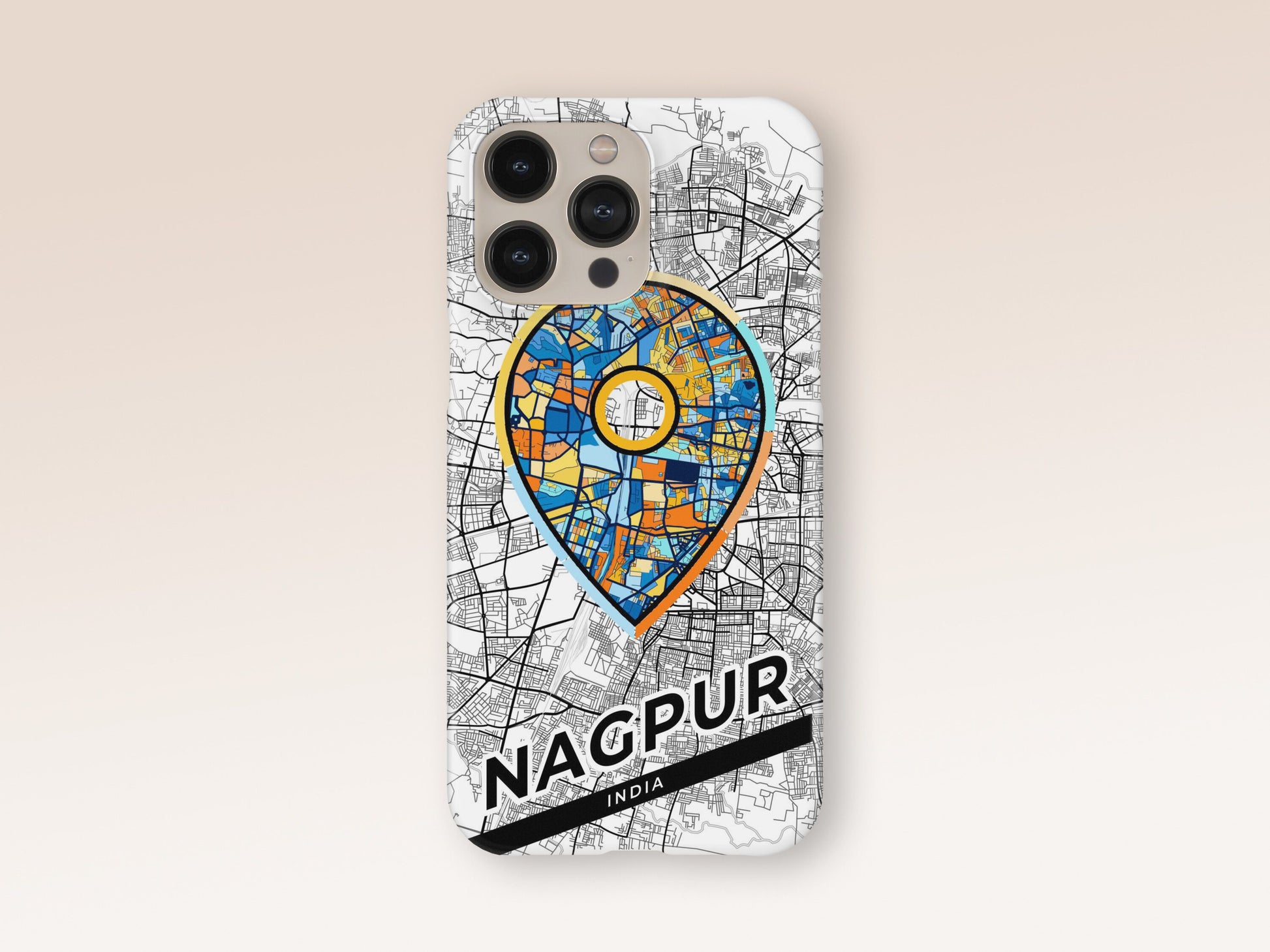 Nagpur India slim phone case with colorful icon 1