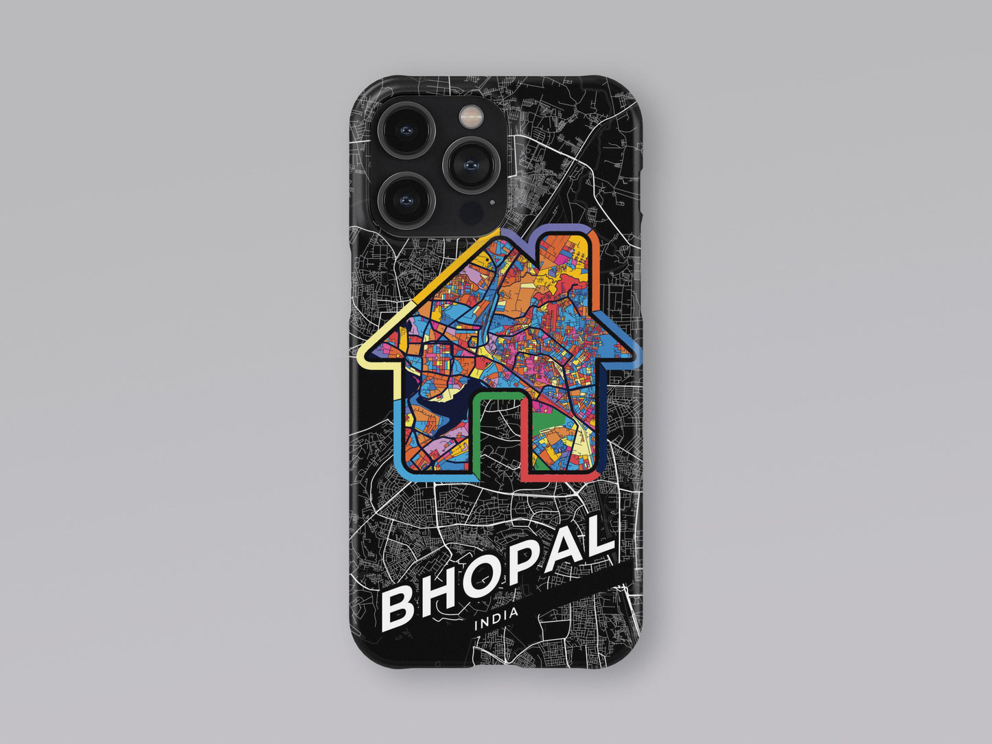 Bhopal India slim phone case with colorful icon. Birthday, wedding or housewarming gift. Couple match cases. 3