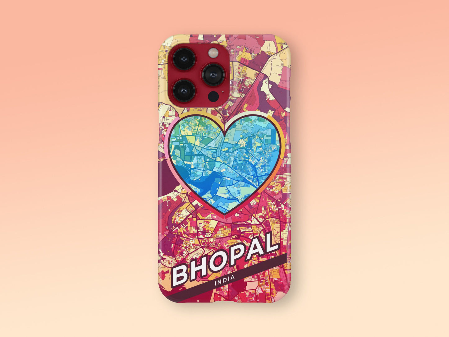 Bhopal India slim phone case with colorful icon. Birthday, wedding or housewarming gift. Couple match cases. 2