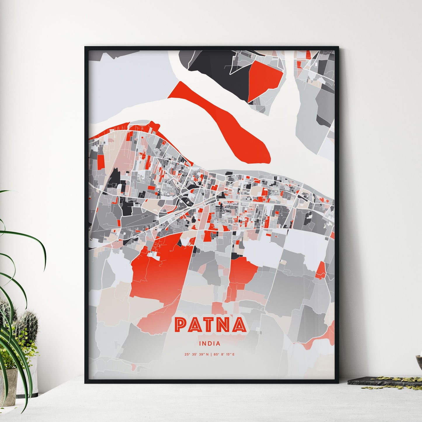 Colorful PATNA INDIA Fine Art Map Modern