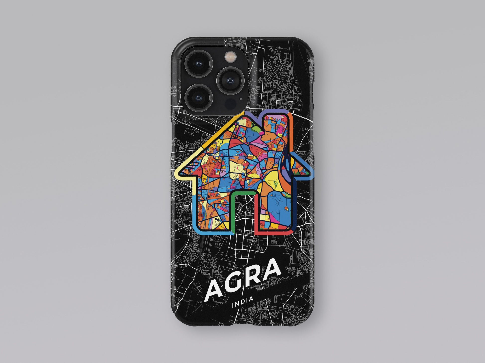 Agra India slim phone case with colorful icon. Birthday, wedding or housewarming gift. Couple match cases. 3