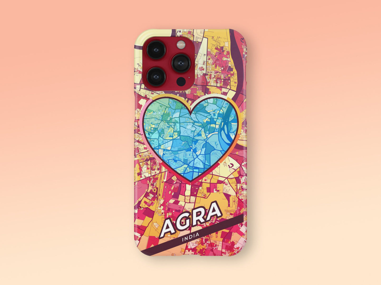 Agra India slim phone case with colorful icon. Birthday, wedding or housewarming gift. Couple match cases. 2