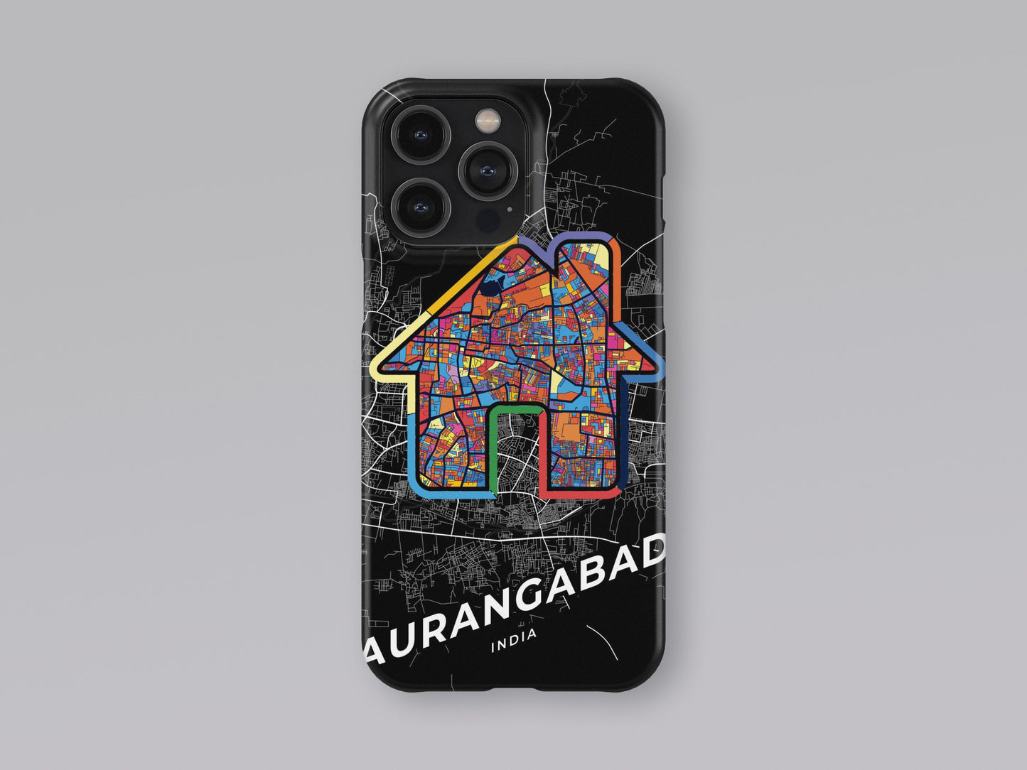 Aurangabad India slim phone case with colorful icon. Birthday, wedding or housewarming gift. Couple match cases. 3