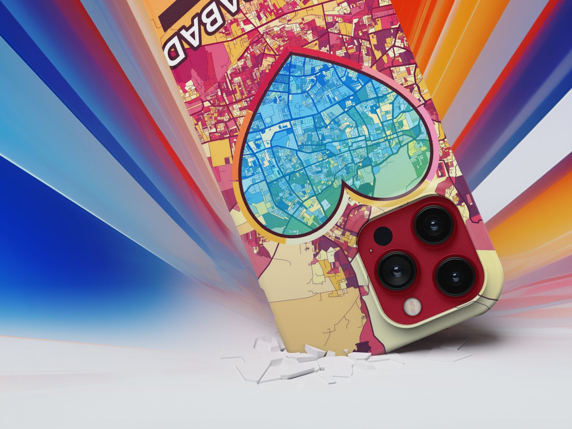 Aurangabad India slim phone case with colorful icon. Birthday, wedding or housewarming gift. Couple match cases.
