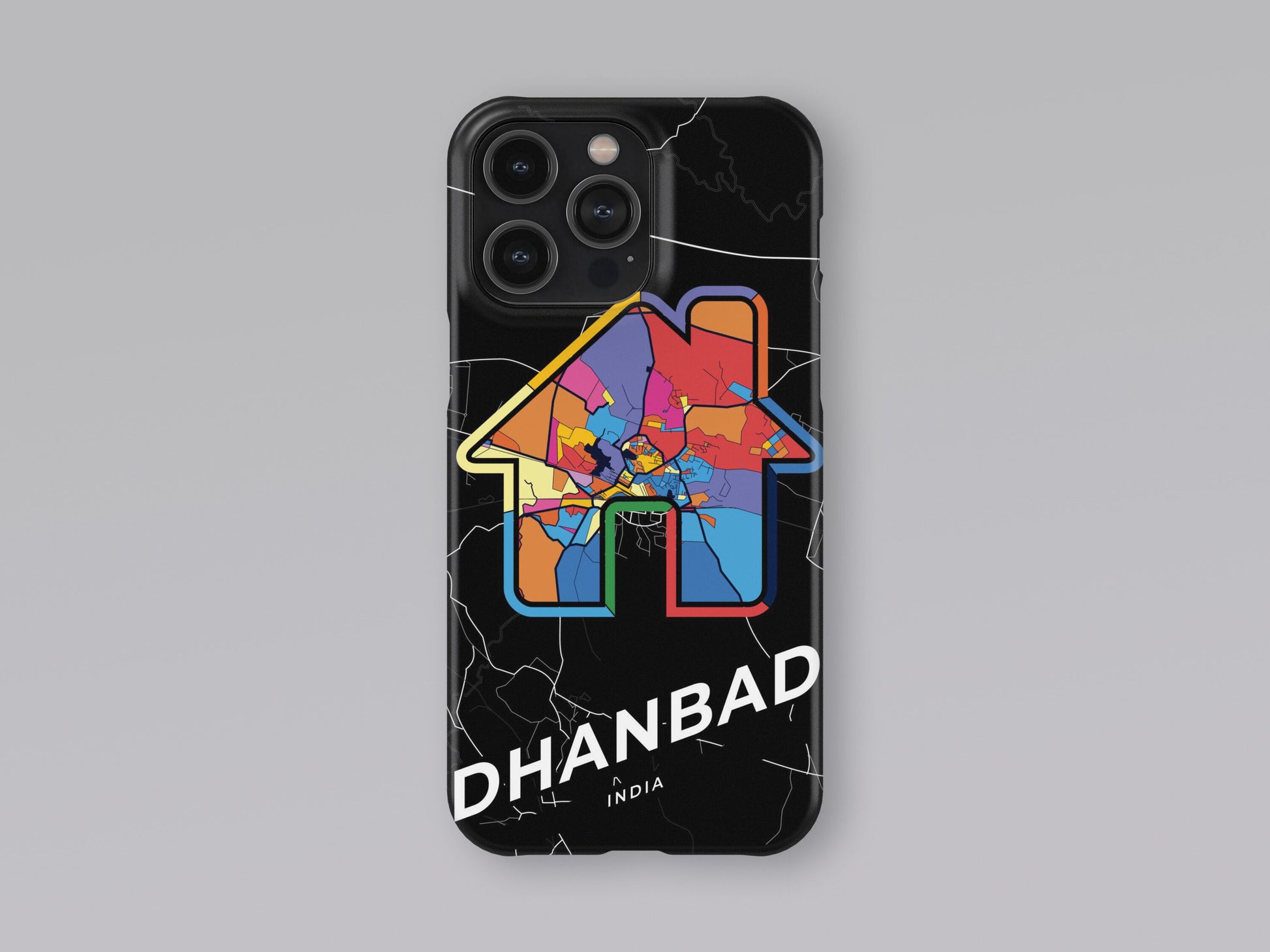 Dhanbad India slim phone case with colorful icon. Birthday, wedding or housewarming gift. Couple match cases. 3