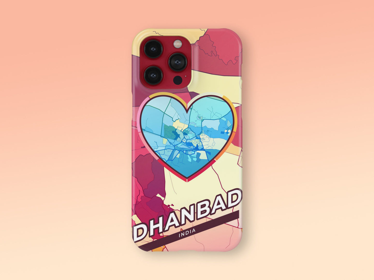 Dhanbad India slim phone case with colorful icon. Birthday, wedding or housewarming gift. Couple match cases. 2
