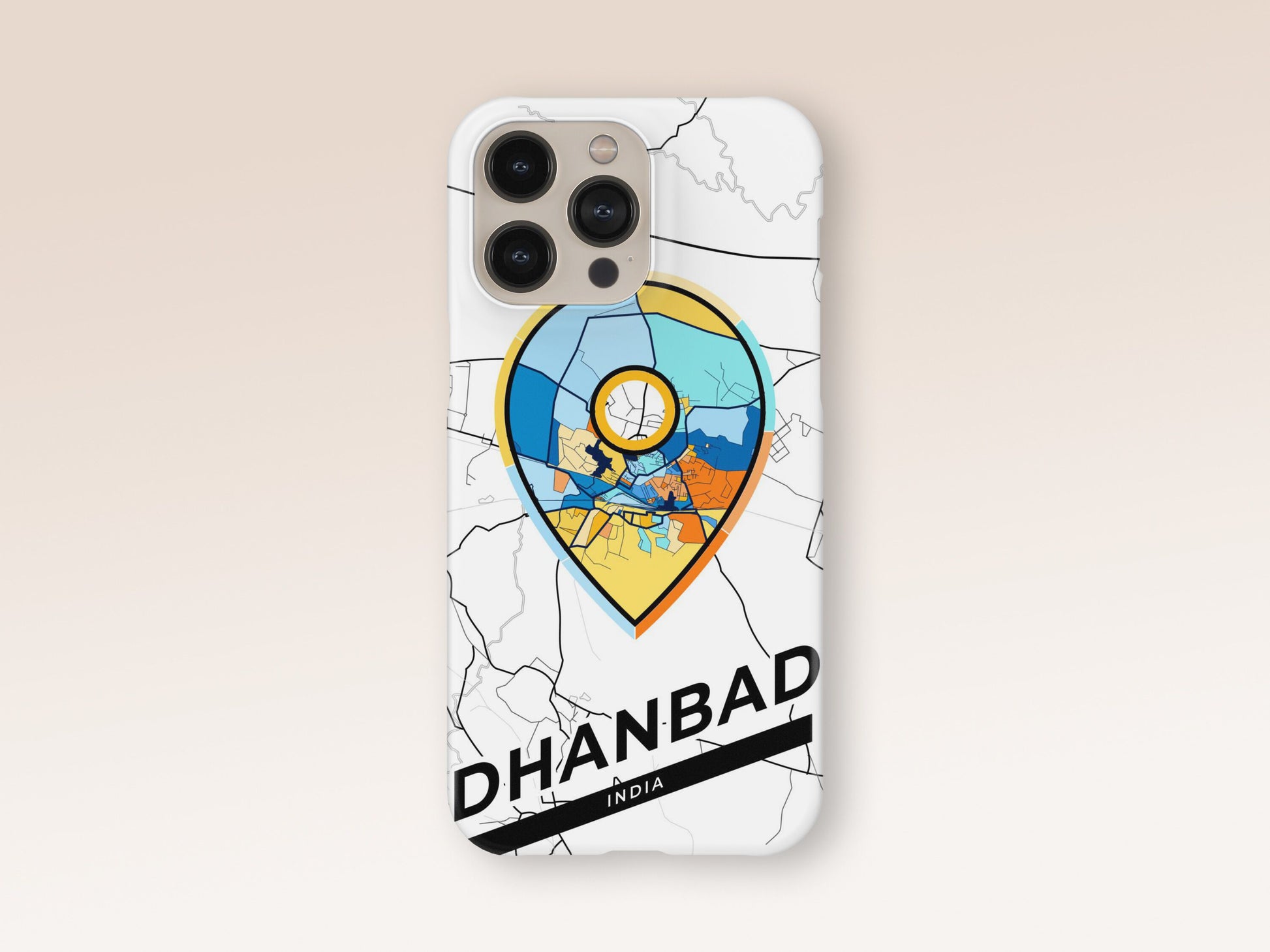 Dhanbad India slim phone case with colorful icon. Birthday, wedding or housewarming gift. Couple match cases. 1