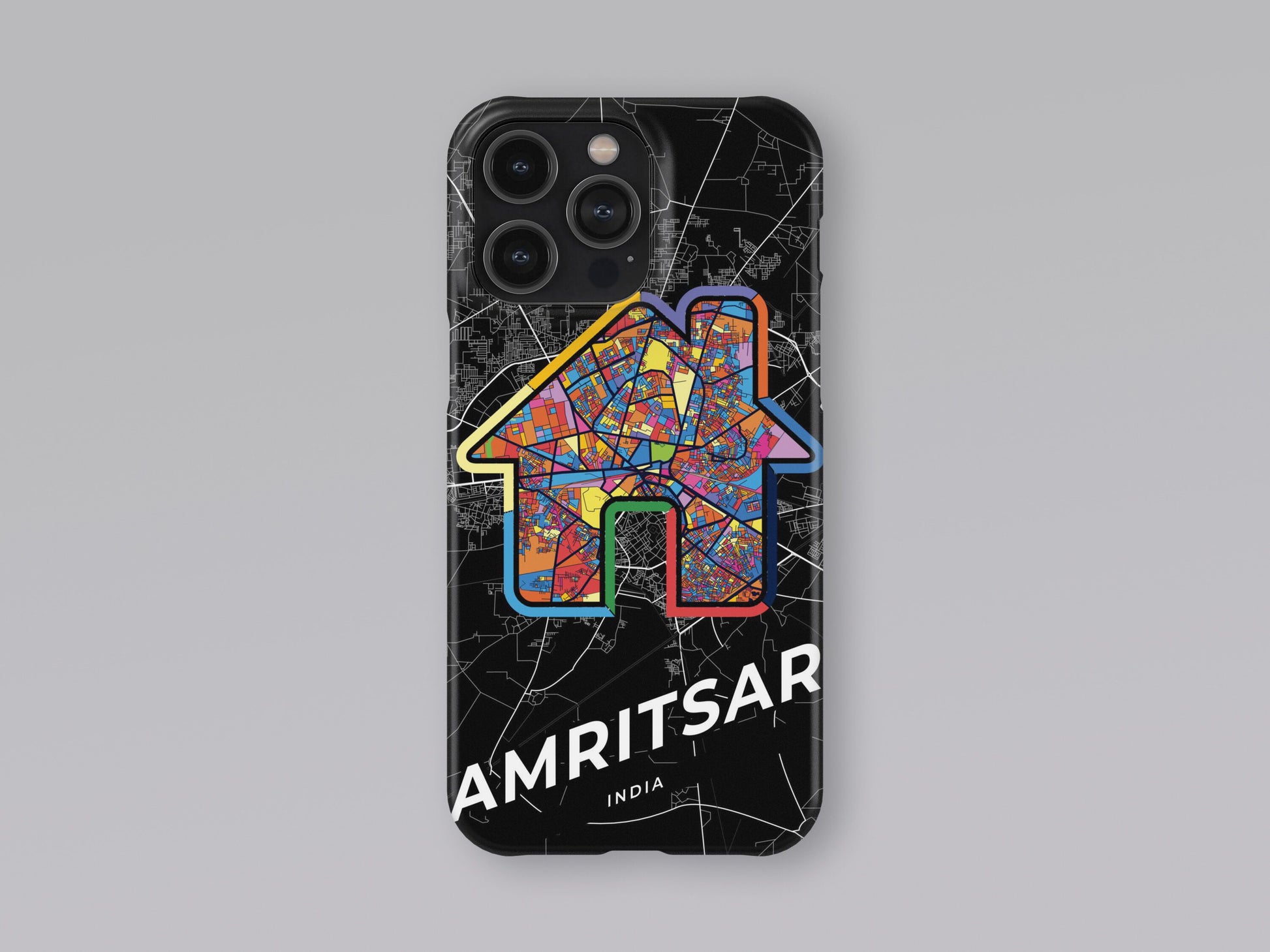 Amritsar India slim phone case with colorful icon. Birthday, wedding or housewarming gift. Couple match cases. 3