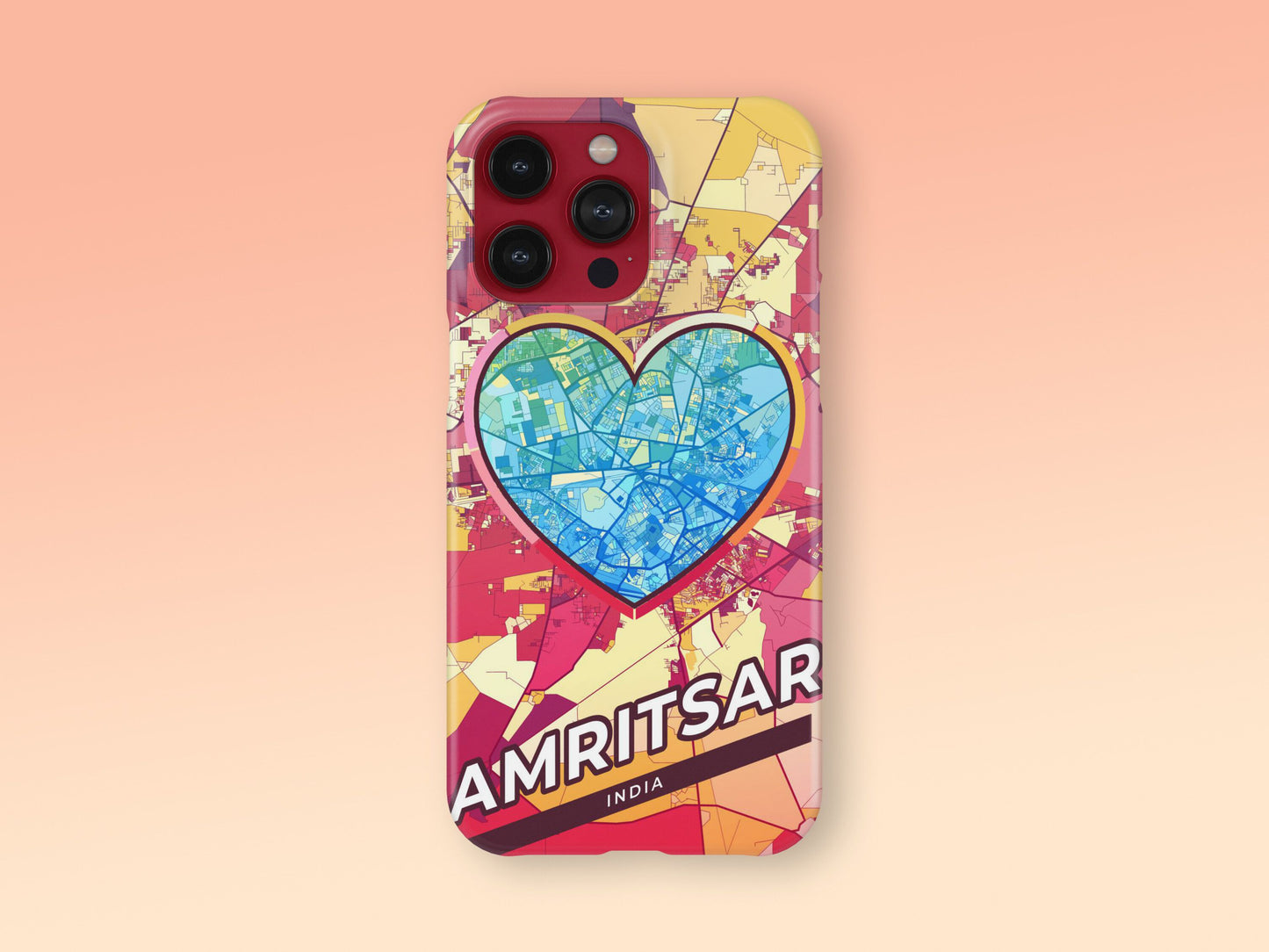 Amritsar India slim phone case with colorful icon. Birthday, wedding or housewarming gift. Couple match cases. 2