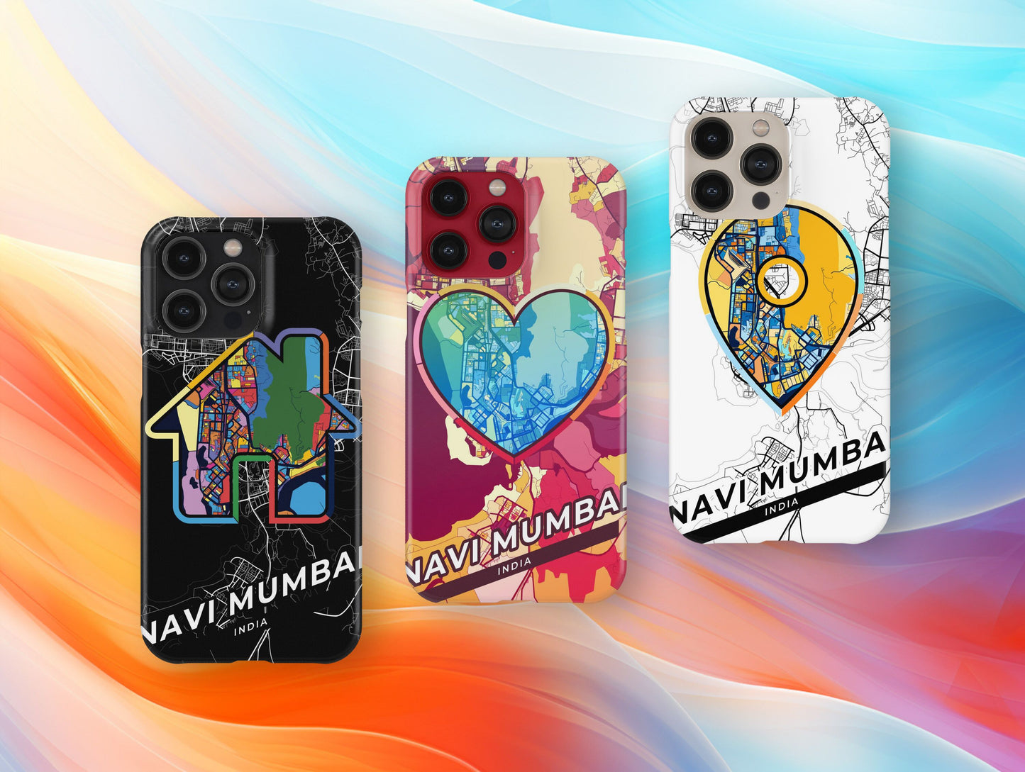 Navi Mumbai India slim phone case with colorful icon