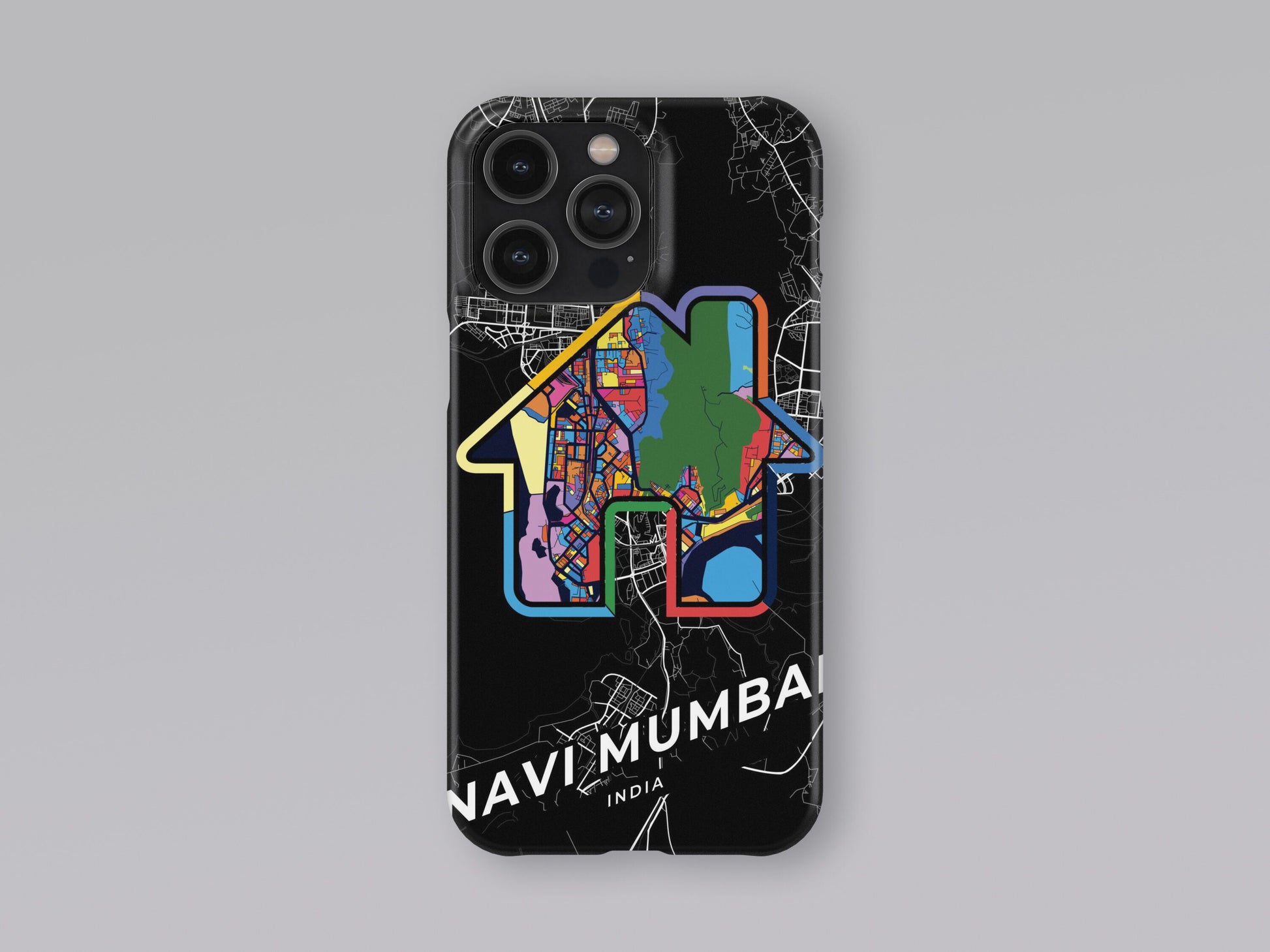 Navi Mumbai India slim phone case with colorful icon 3
