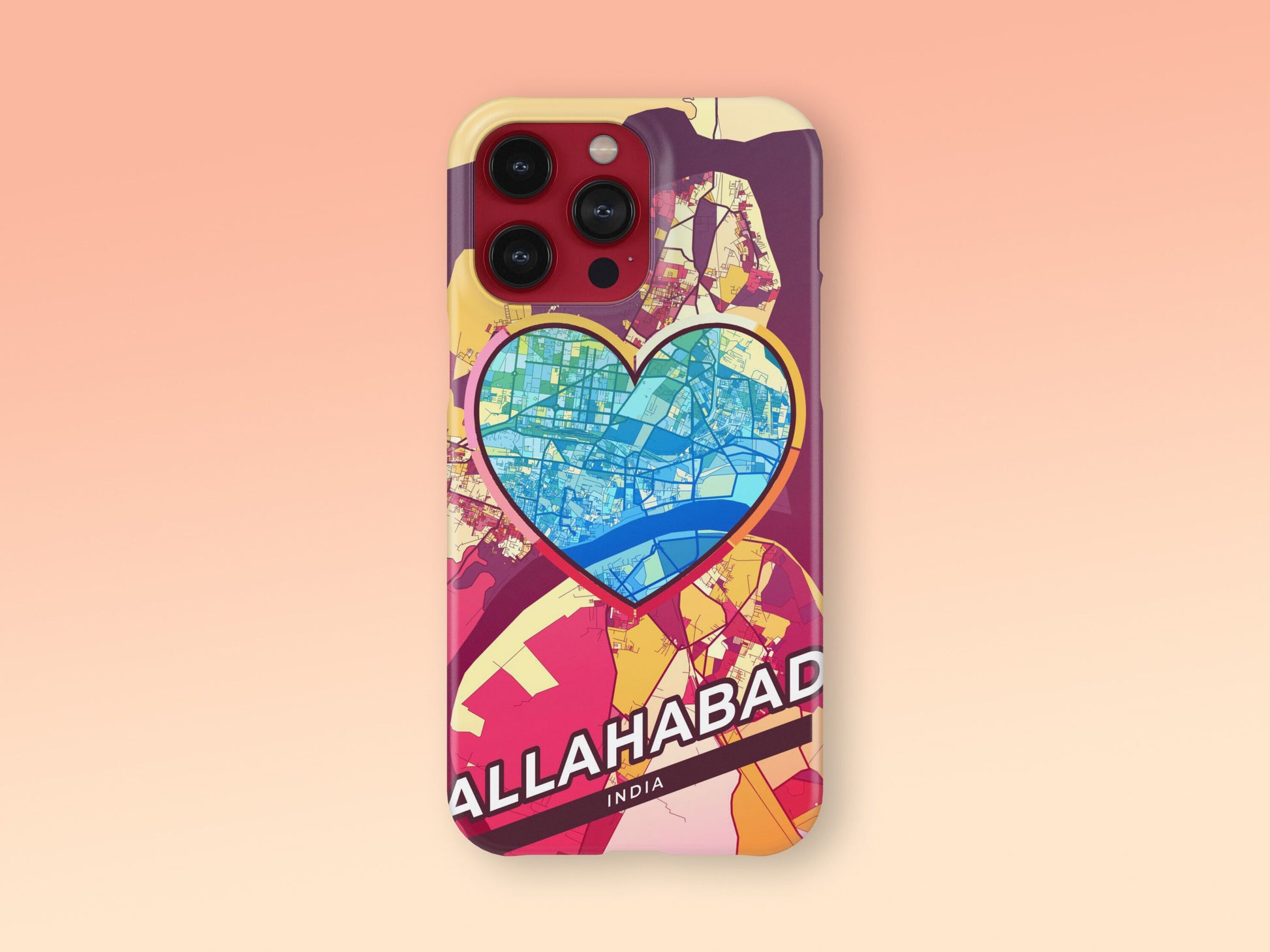 Allahabad India slim phone case with colorful icon. Birthday, wedding or housewarming gift. Couple match cases. 2