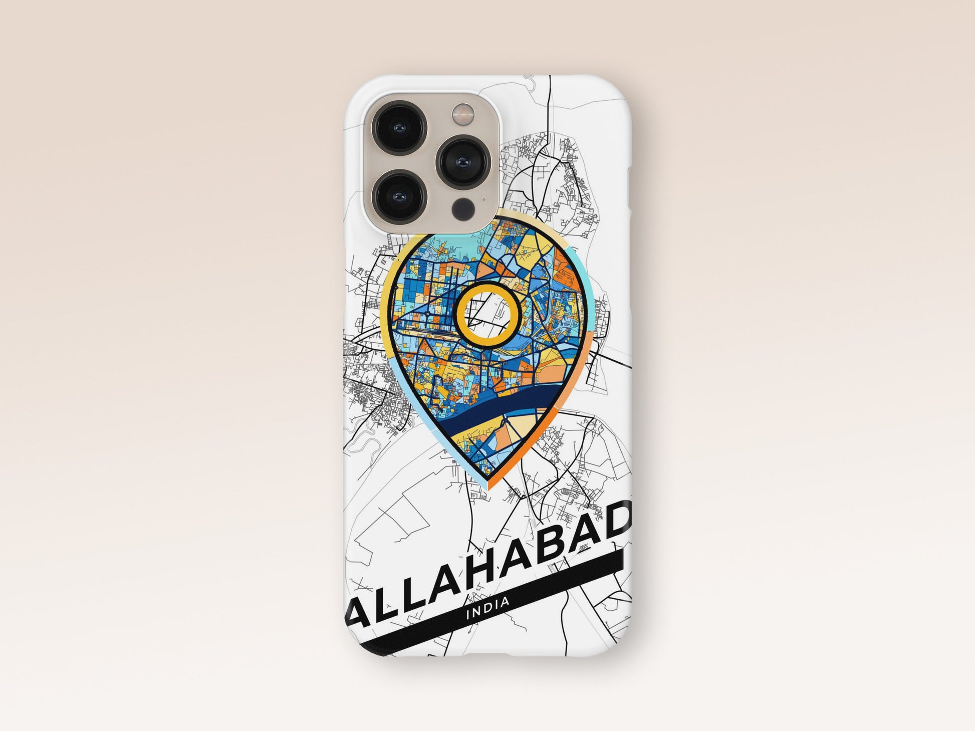 Allahabad India slim phone case with colorful icon. Birthday, wedding or housewarming gift. Couple match cases. 1