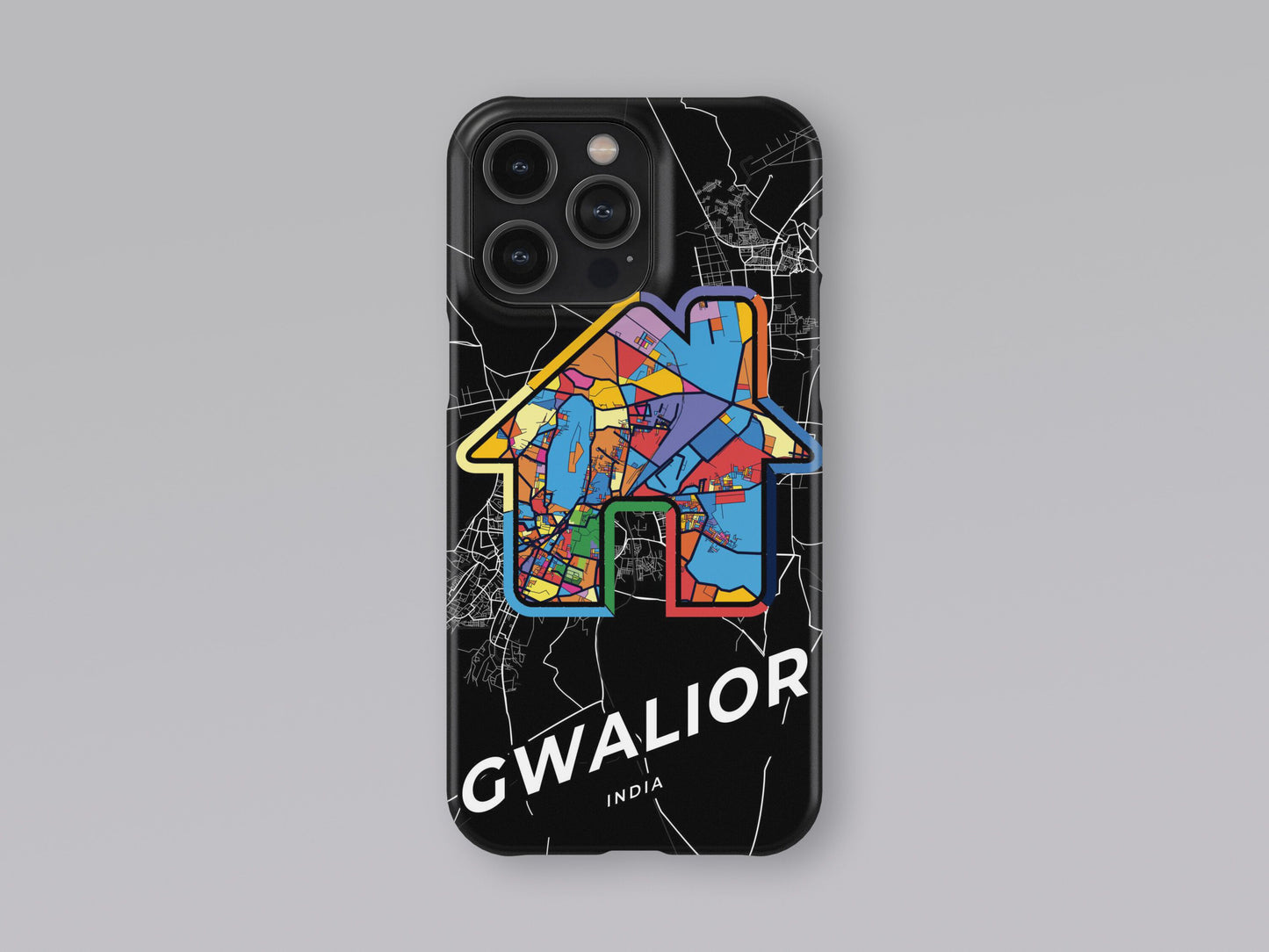 Gwalior India slim phone case with colorful icon. Birthday, wedding or housewarming gift. Couple match cases. 3