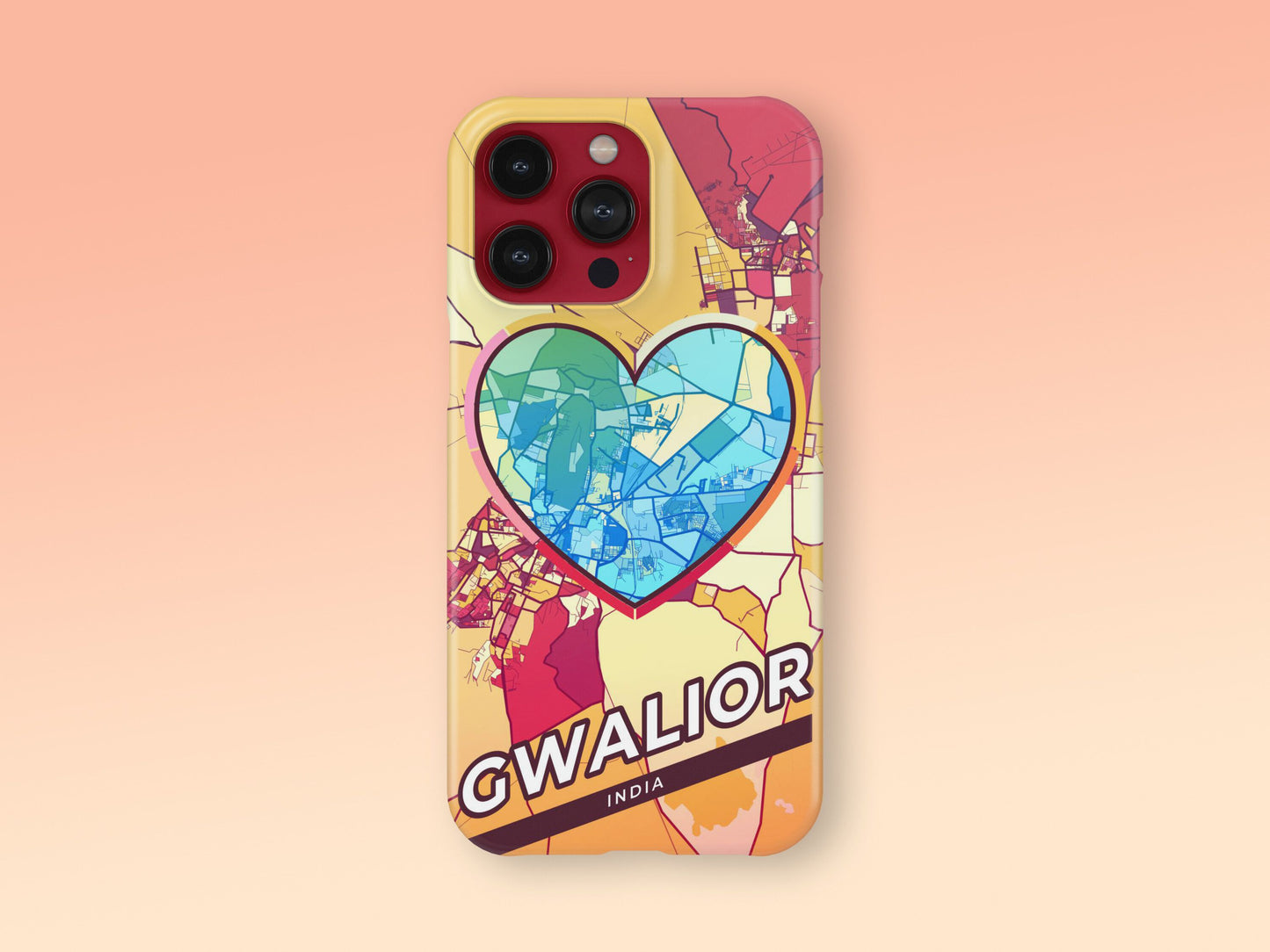 Gwalior India slim phone case with colorful icon. Birthday, wedding or housewarming gift. Couple match cases. 2