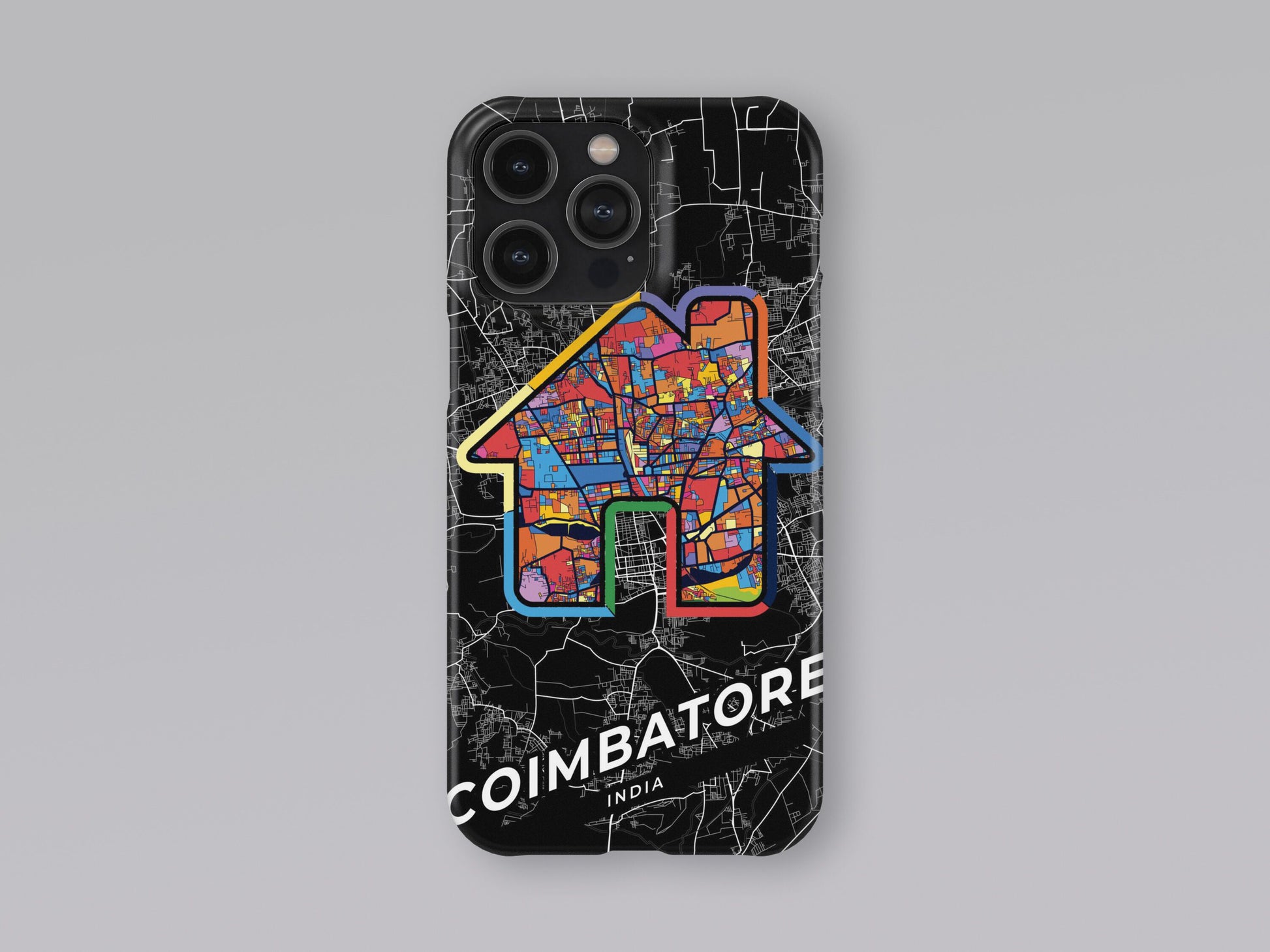 Coimbatore India slim phone case with colorful icon. Birthday, wedding or housewarming gift. Couple match cases. 3