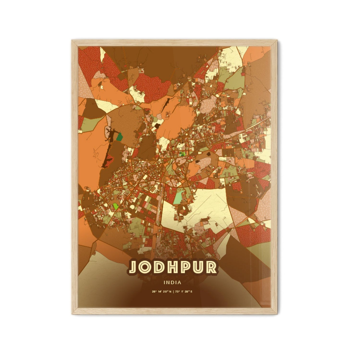 Colorful JODHPUR INDIA Fine Art Map Farmhouse