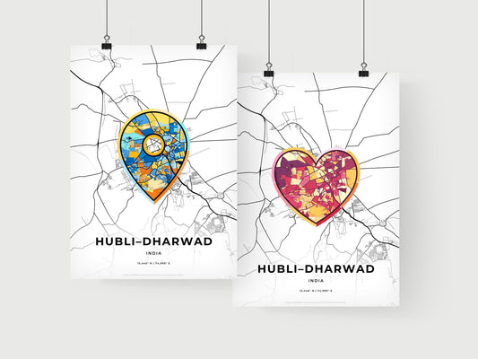 Hubli–Dharwad India art print for couples