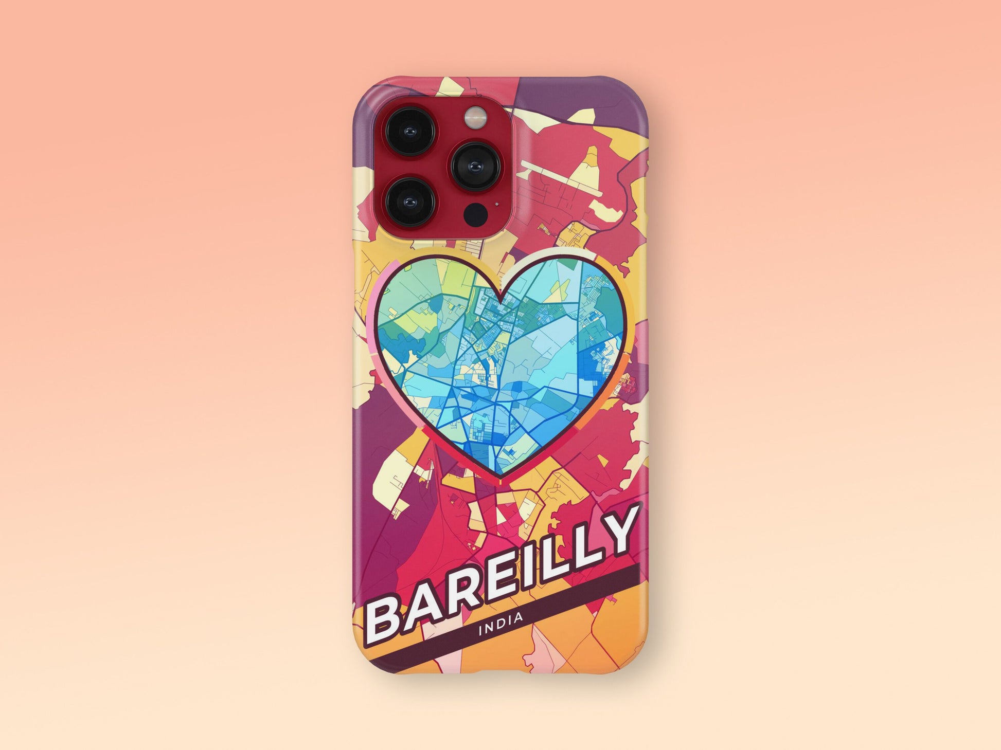 Bareilly India slim phone case with colorful icon. Birthday, wedding or housewarming gift. Couple match cases. 2