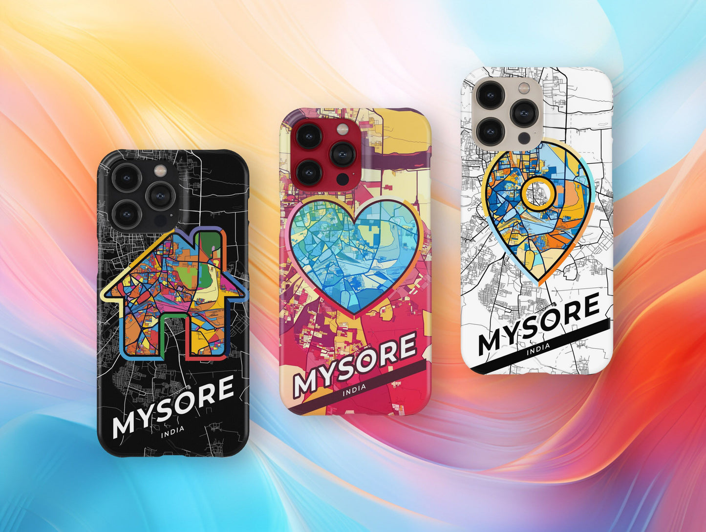 Mysore India slim phone case with colorful icon