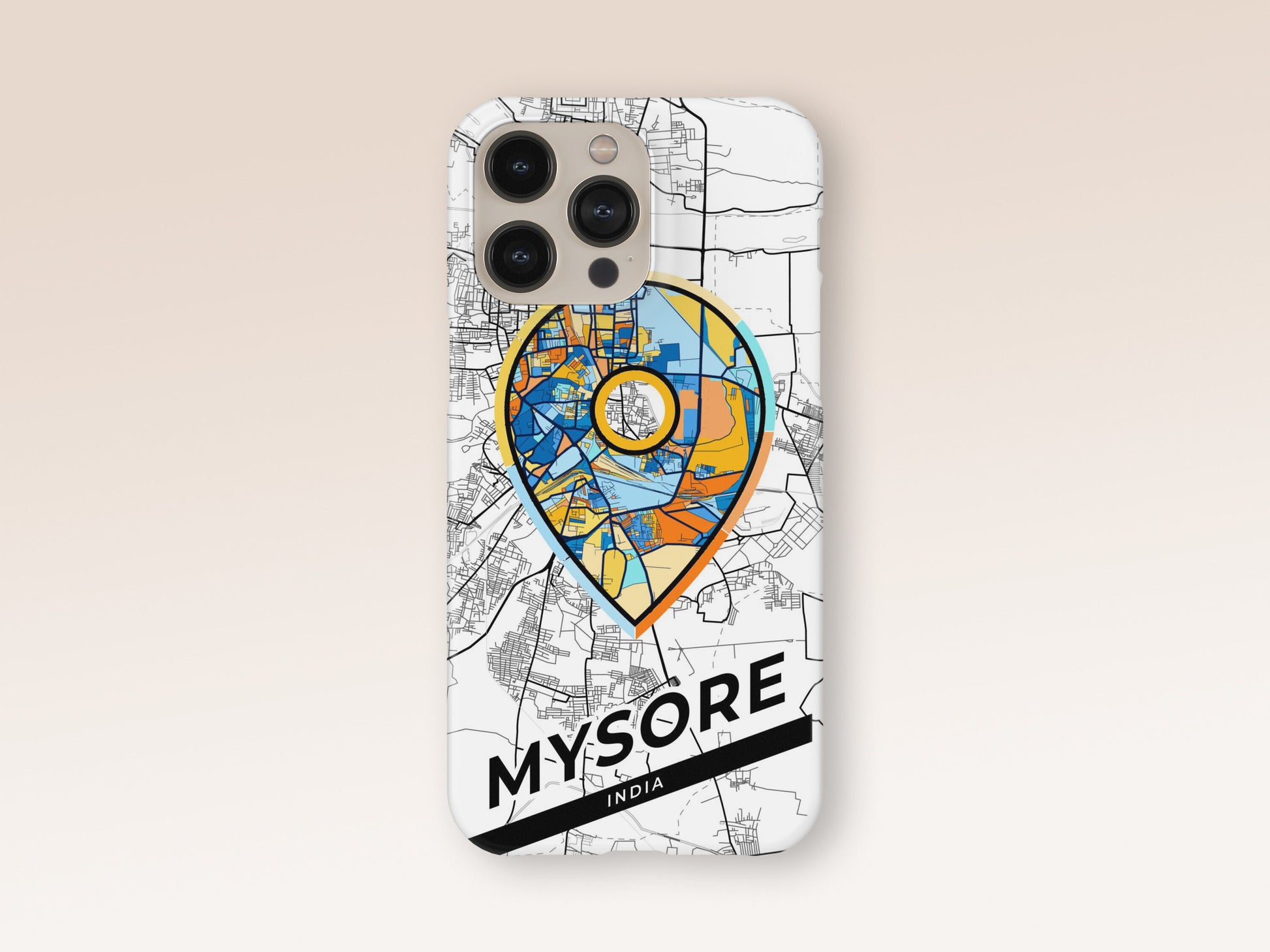 Mysore India slim phone case with colorful icon 1