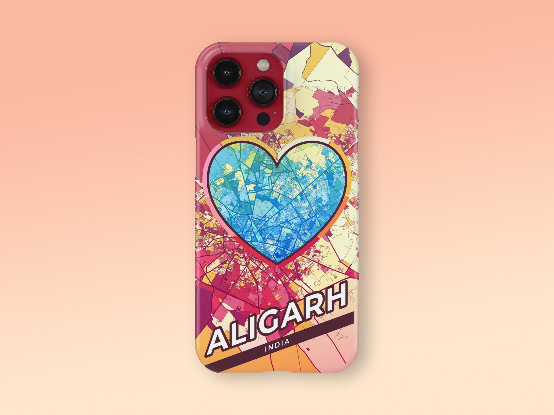 Aligarh India slim phone case with colorful icon. Birthday, wedding or housewarming gift. Couple match cases. 2