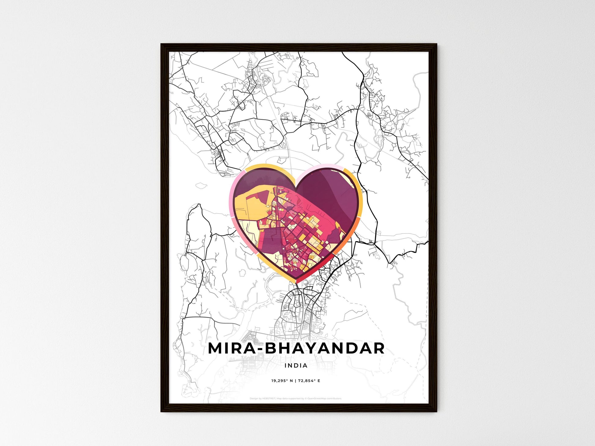 Mira-Bhayandar India wedding art map with heart icon