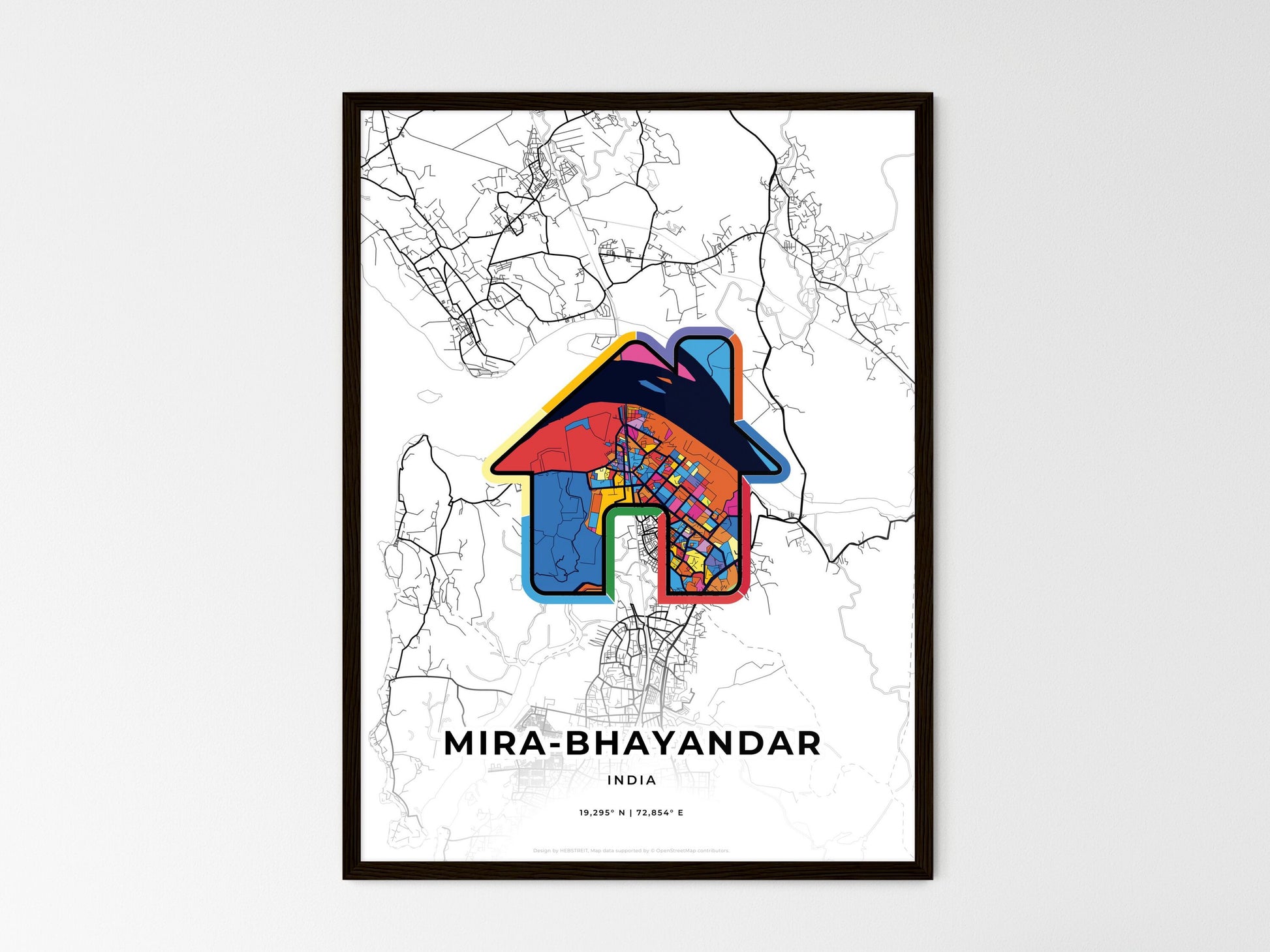Mira-Bhayandar India wedding art map with home icon