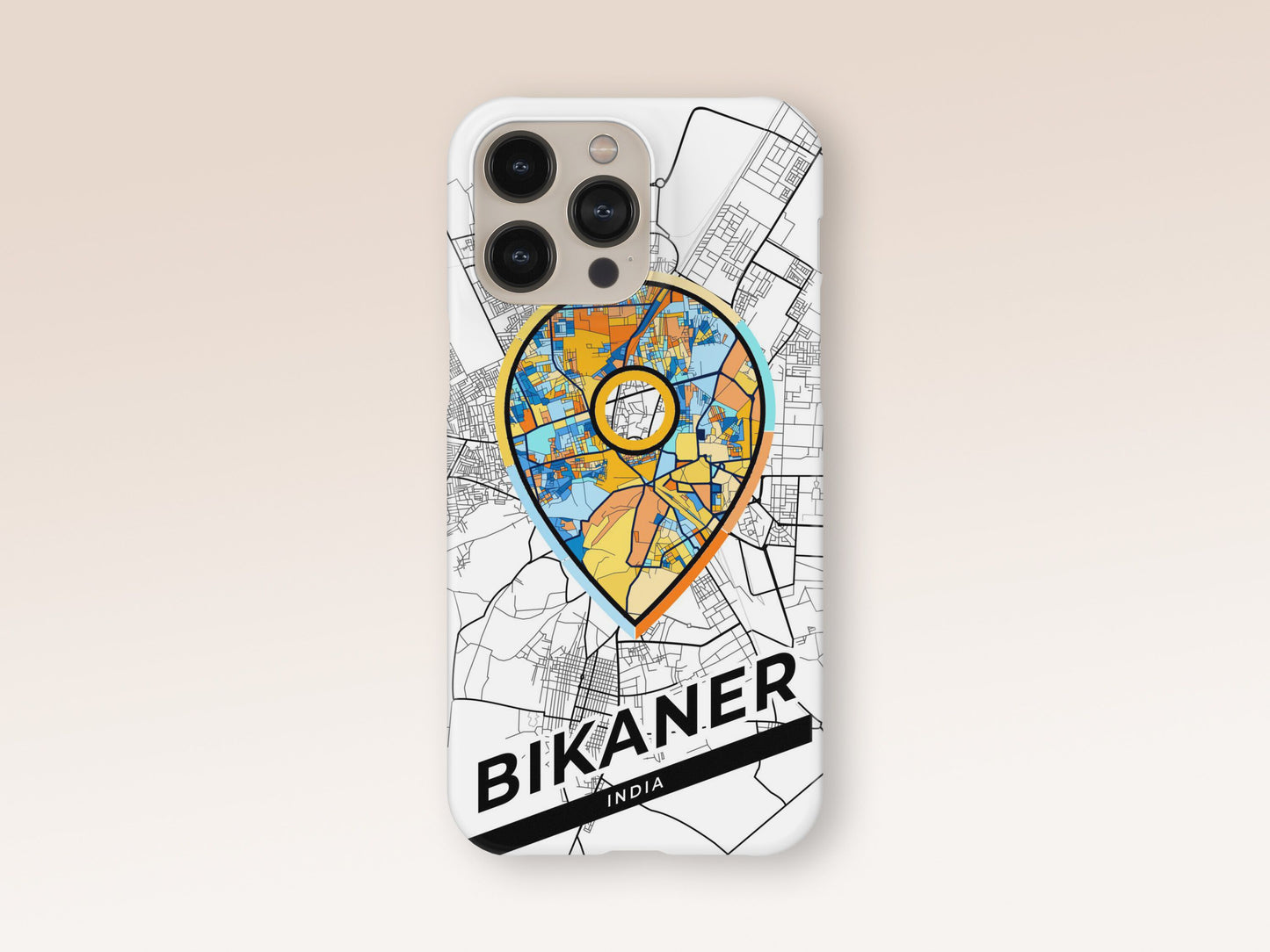 Bikaner India slim phone case with colorful icon. Birthday, wedding or housewarming gift. Couple match cases. 1