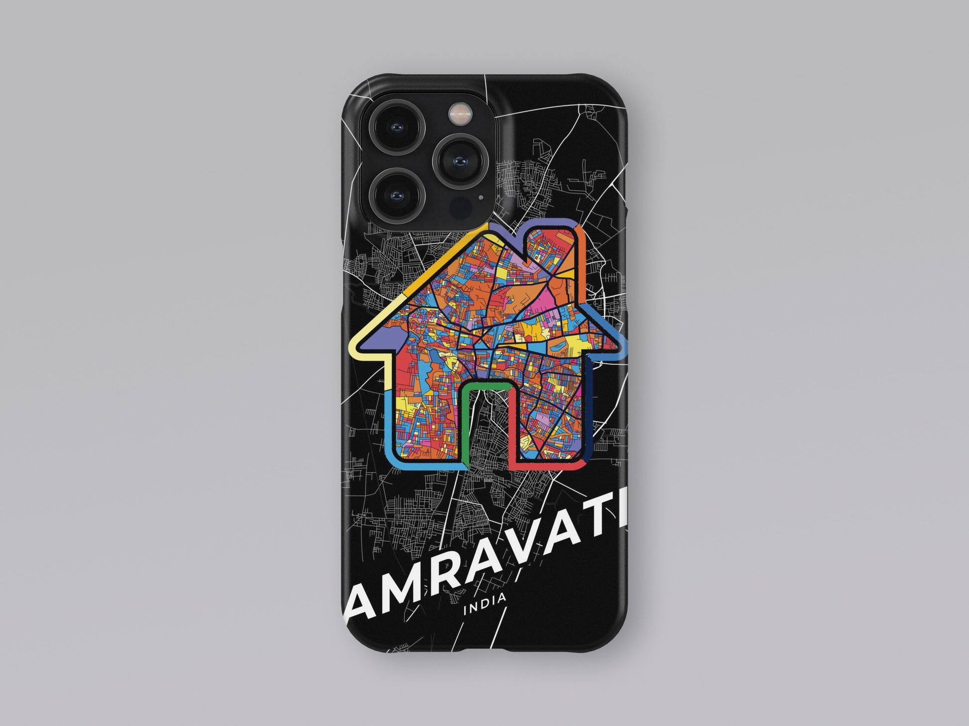 Amravati India slim phone case with colorful icon. Birthday, wedding or housewarming gift. Couple match cases. 3