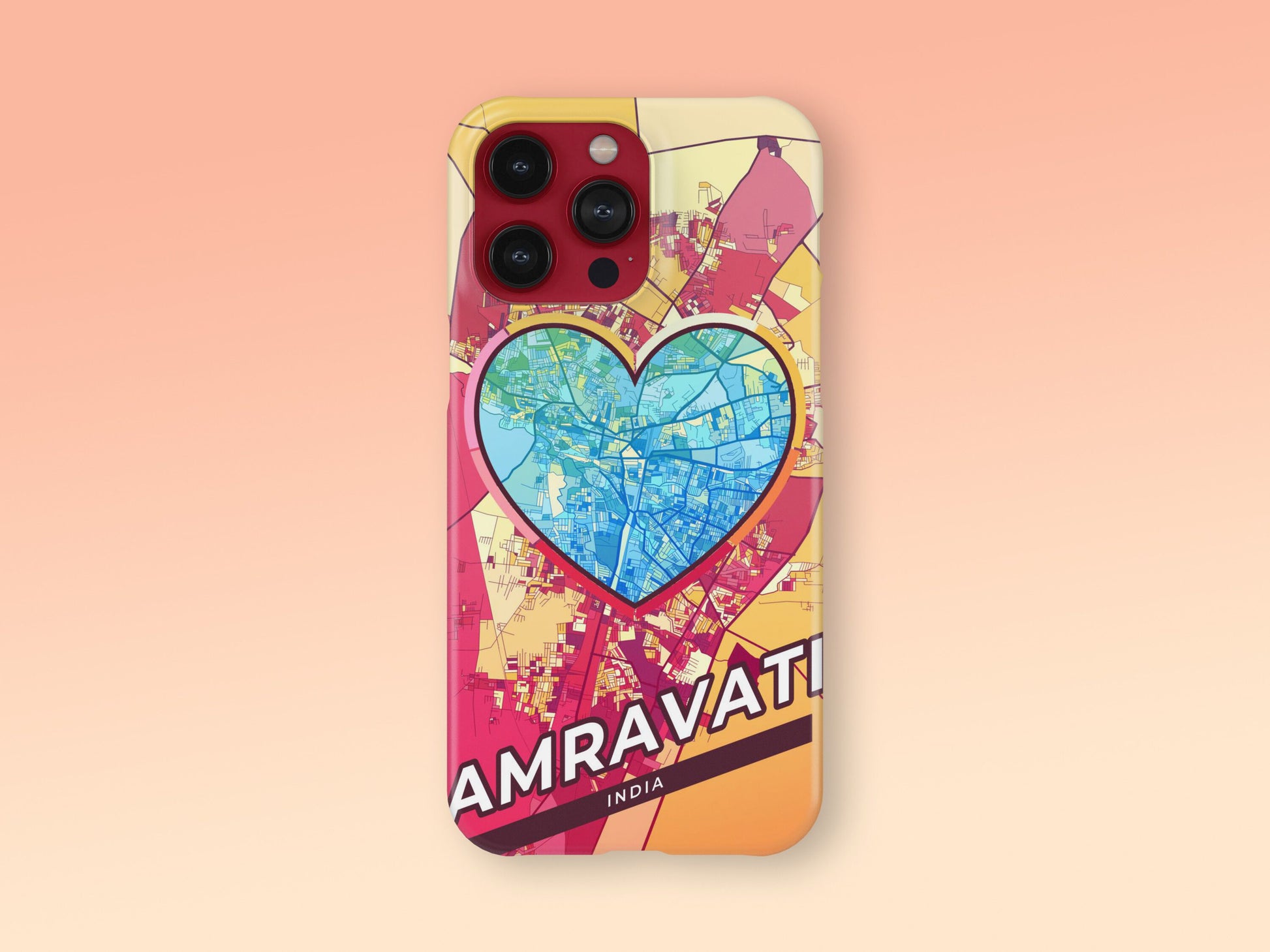 Amravati India slim phone case with colorful icon. Birthday, wedding or housewarming gift. Couple match cases. 2