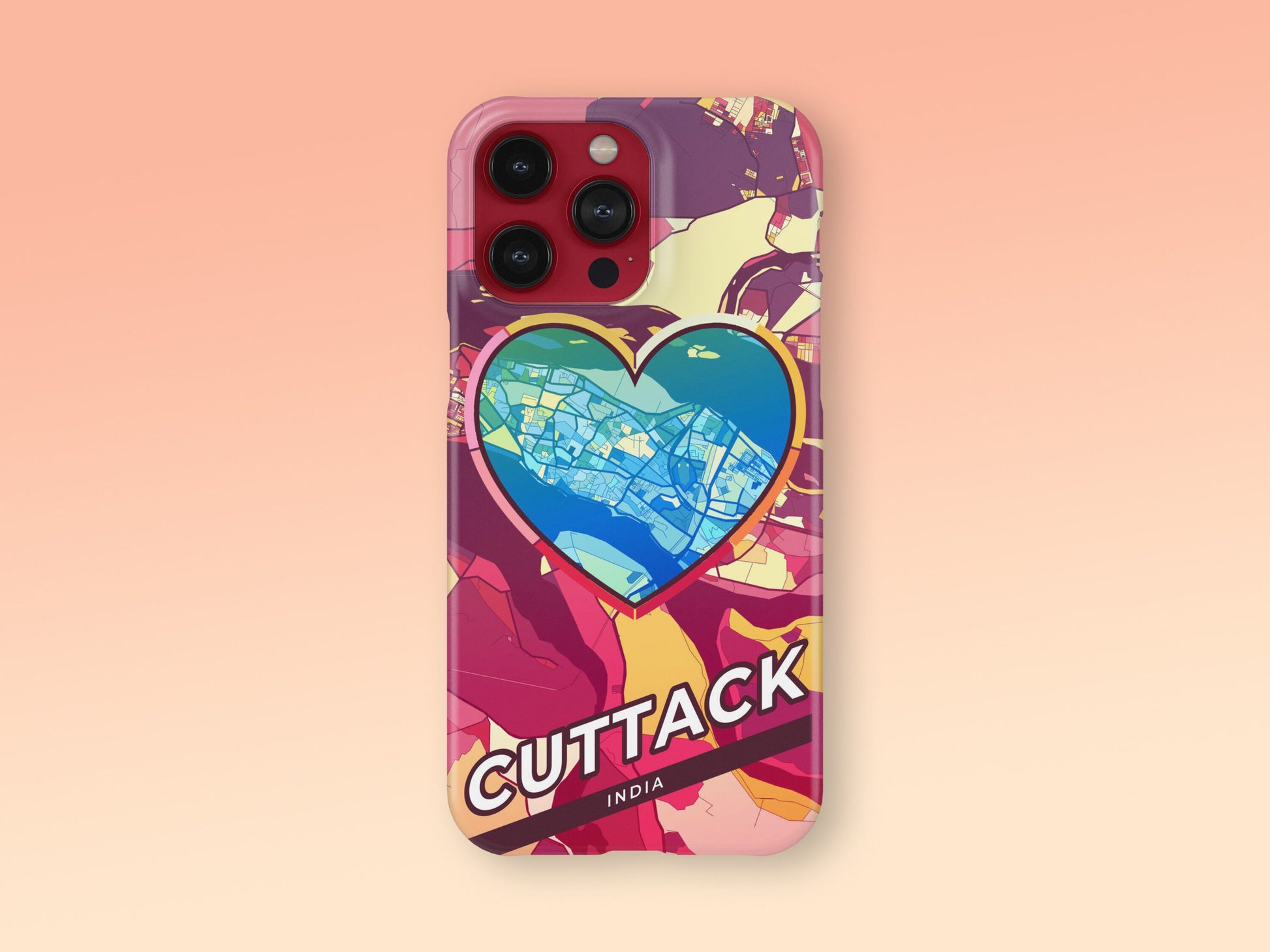 Cuttack India slim phone case with colorful icon. Birthday, wedding or housewarming gift. Couple match cases. 2