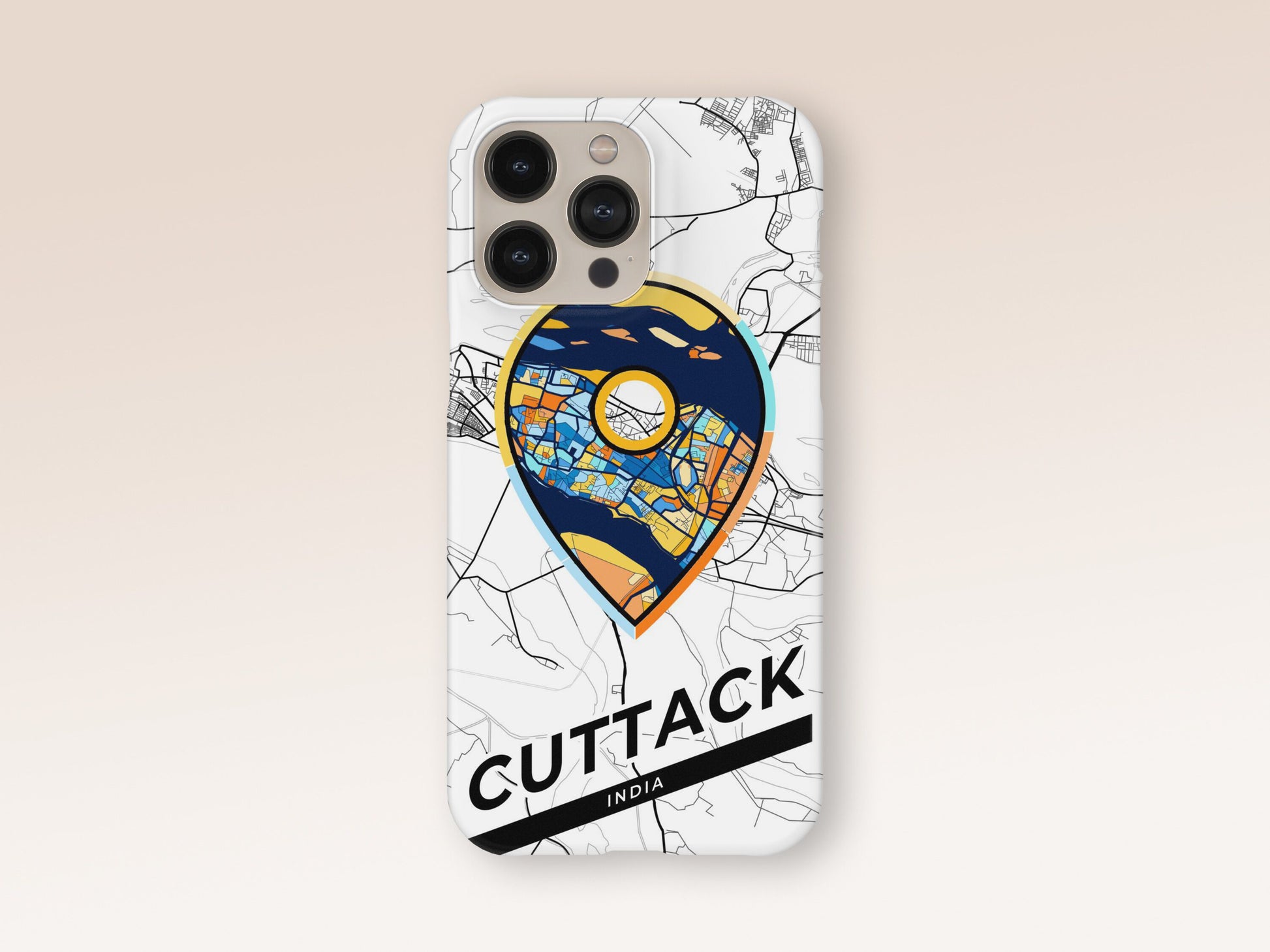 Cuttack India slim phone case with colorful icon. Birthday, wedding or housewarming gift. Couple match cases. 1