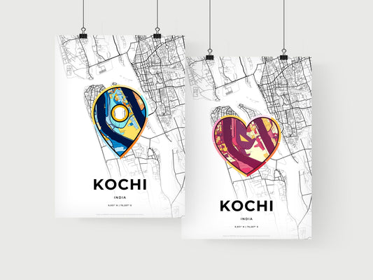 Kochi India art print for couples