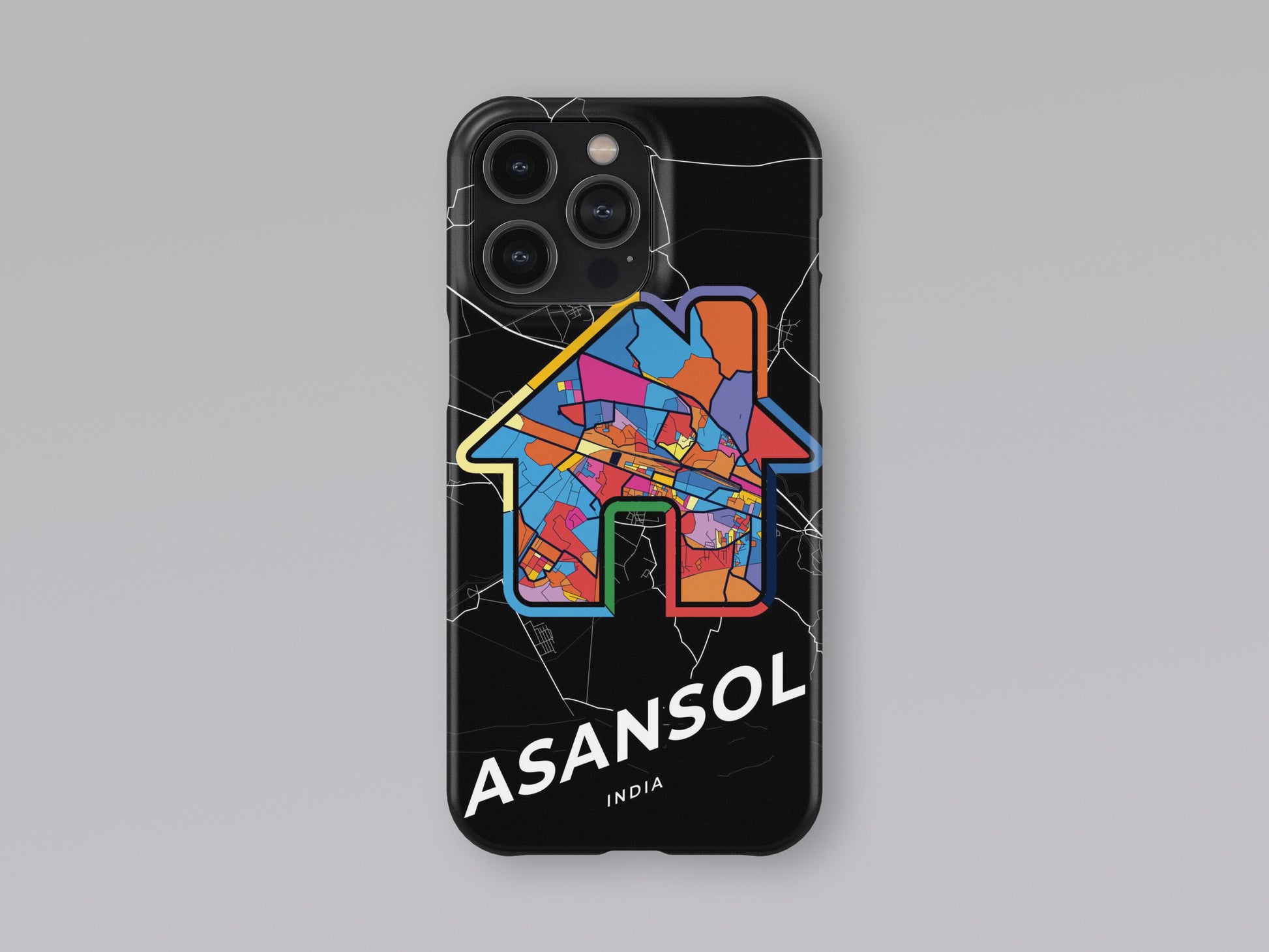 Asansol India slim phone case with colorful icon. Birthday, wedding or housewarming gift. Couple match cases. 3