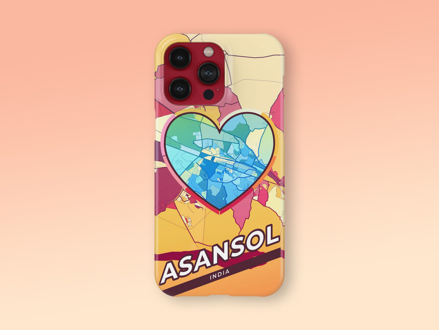 Asansol India slim phone case with colorful icon. Birthday, wedding or housewarming gift. Couple match cases. 2