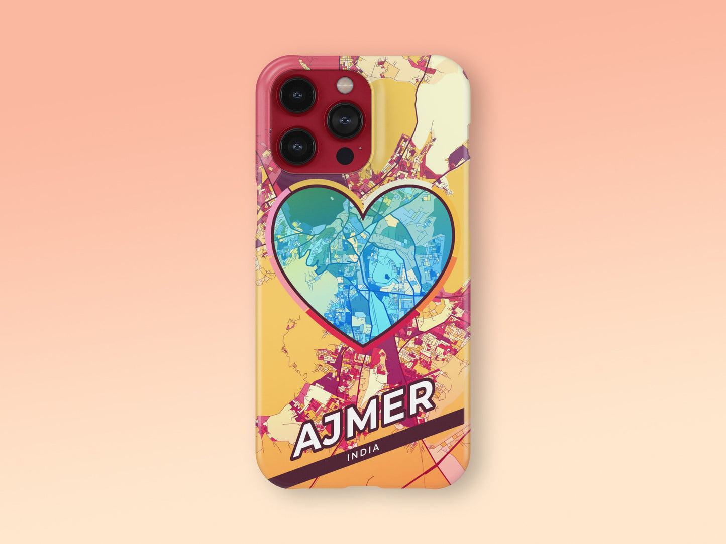 Ajmer India slim phone case with colorful icon. Birthday, wedding or housewarming gift. Couple match cases. 2
