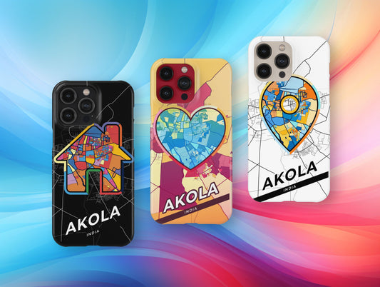 Akola India slim phone case with colorful icon. Birthday, wedding or housewarming gift. Couple match cases.