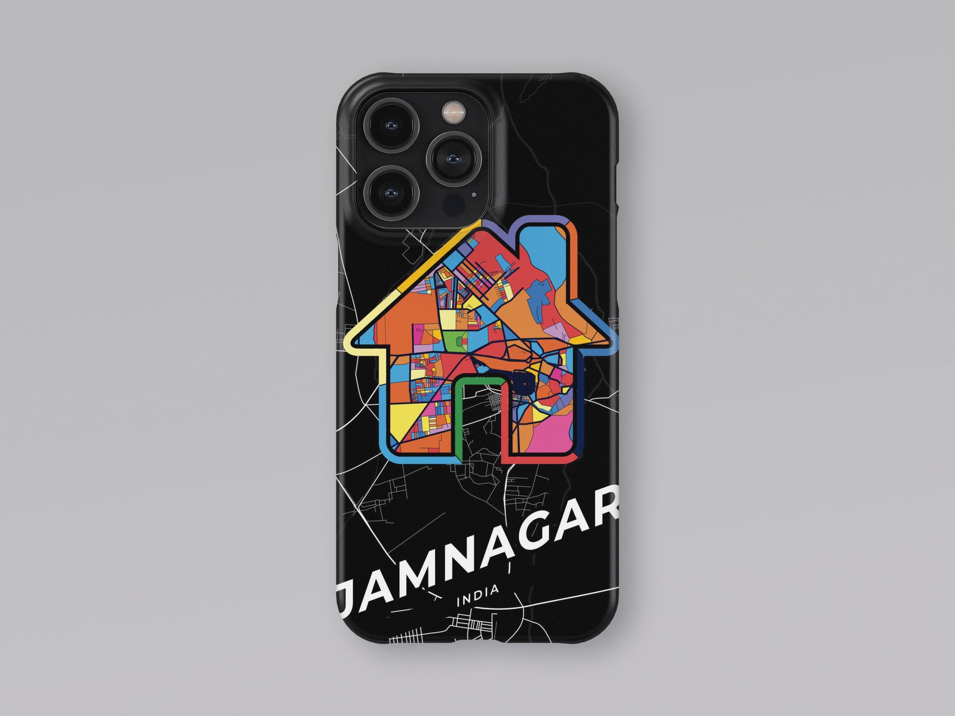 Jamnagar India slim phone case with colorful icon. Birthday, wedding or housewarming gift. Couple match cases. 3