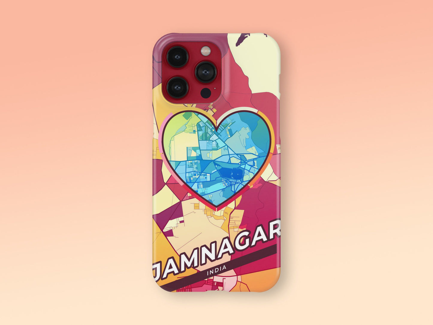 Jamnagar India slim phone case with colorful icon. Birthday, wedding or housewarming gift. Couple match cases. 2