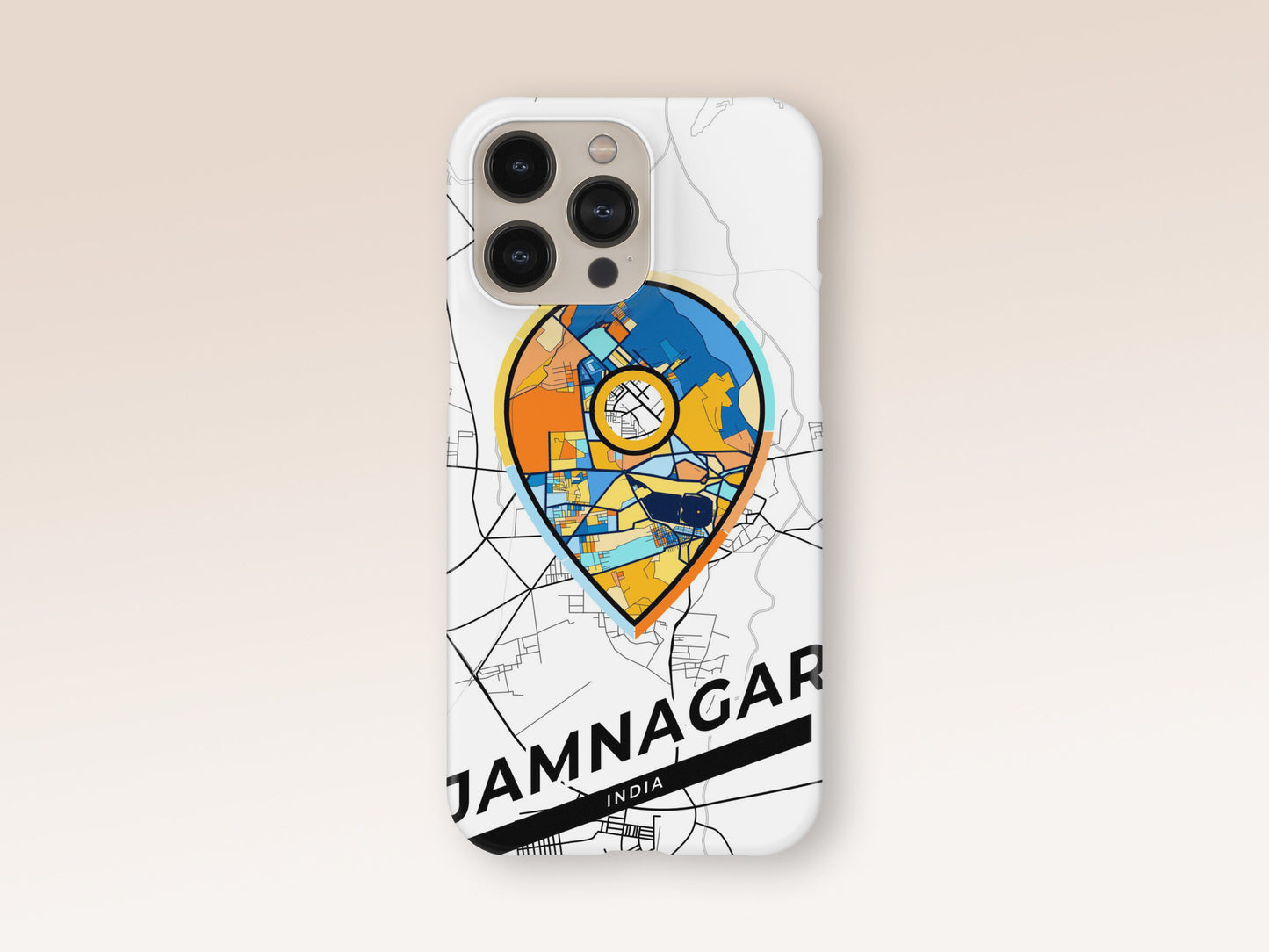 Jamnagar India slim phone case with colorful icon. Birthday, wedding or housewarming gift. Couple match cases. 1