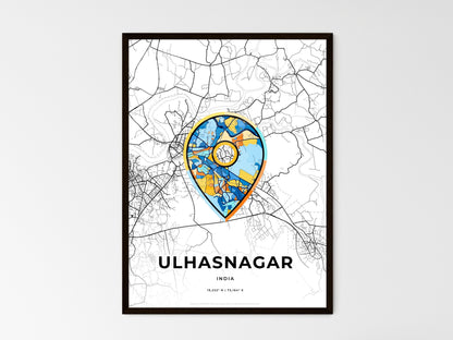 ULHASNAGAR INDIA minimal art map with a colorful icon. Style 1