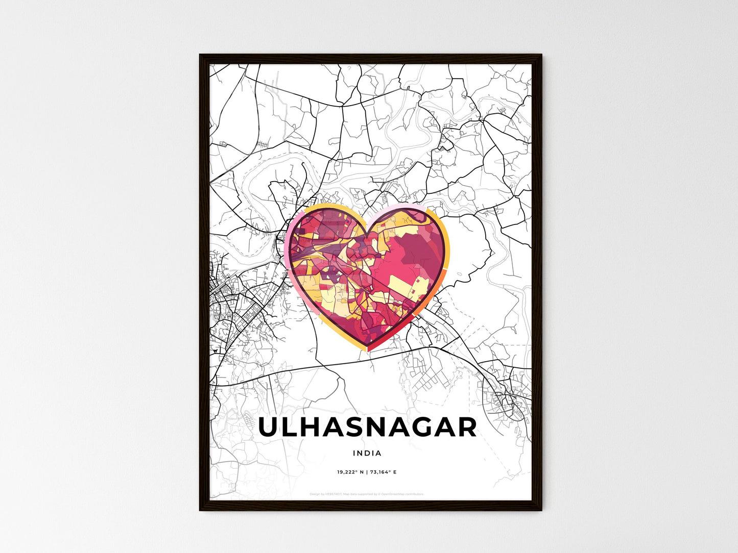ULHASNAGAR INDIA minimal art map with a colorful icon. Style 2